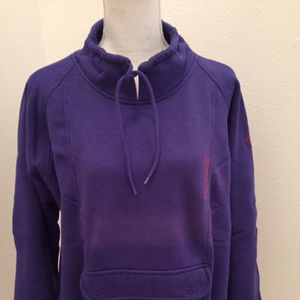 Purple Turtleneck Sweatshirt with Front Pouch